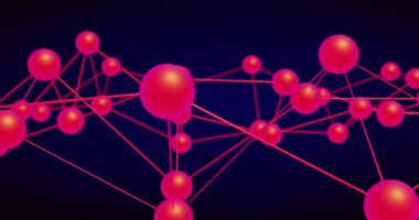 Siyah arkaplan üzerindeki bağlantı ağının animasyonu. küresel bağlantılar, veri işleme ve dijital arayüz konsepti dijital olarak oluşturulmuş video.