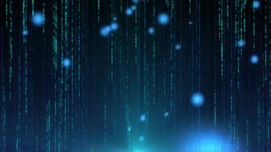 Işık noktalarının siyah arkaplandaki ışık yollarının üzerinde canlandırılması. Işık, şablon ve hareket konsepti dijital olarak oluşturulmuş video.