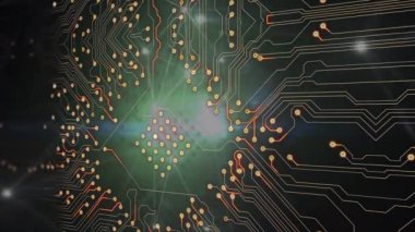 Animation of light spots and network of connections. Global networks connections and data processing concept digitally generated video.