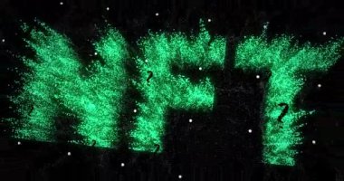 Yılbaşı kutlamalarının animasyonu kar yağışı ve siyah arka plandaki köknar ağaçları üzerine yazılar. Video oyunu eğlencesi ve dijital arayüz kavramı dijital olarak oluşturuldu.