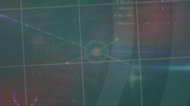 Dijital ekran üzerinden bağlantılar ve bilimsel verilerin animasyonu. Küresel ağ, bağlantılar, iletişim, veri işleme ve teknoloji kavramı dijital olarak oluşturulmuş video.