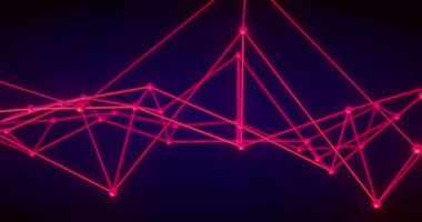 Siyah arkaplan üzerindeki bağlantı ağının animasyonu. küresel bağlantılar, veri işleme ve dijital arayüz konsepti dijital olarak oluşturulmuş video.