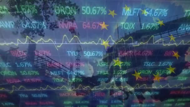 Animace Finančních Dat Grafů Staveništi Globální Obchodní Finanční Ekonomický Koncept — Stock video