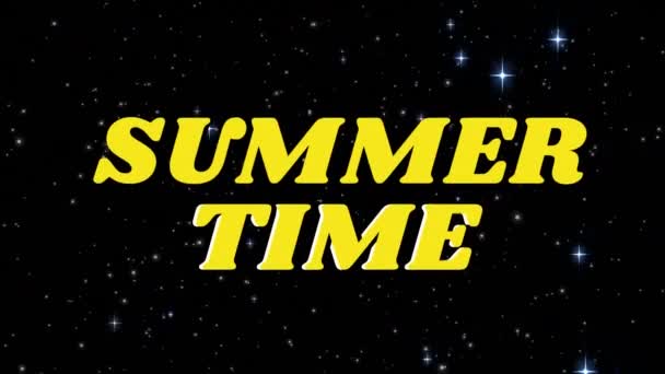 Animation Summer Time Text Light Spots Black Background Global Social — ストック動画