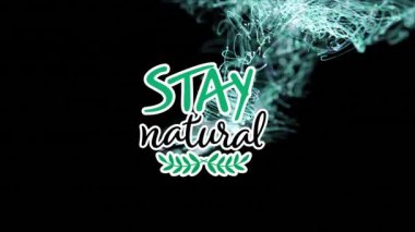 Siyah arkaplandaki dalgalar boyunca doğal kalmanın animasyonu. Çevre yaşam tarzı ve farkındalık kavramı dijital olarak oluşturulmuş video.