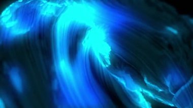 Animation of blue flames over black background. Abstract background and digital interface concept digitally generated video.