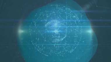 Donanma arkaplanındaki bağlantıların ve küreselliğin animasyonu. küresel ağ, bağlantılar ve teknoloji konsepti dijital olarak oluşturulmuş video.