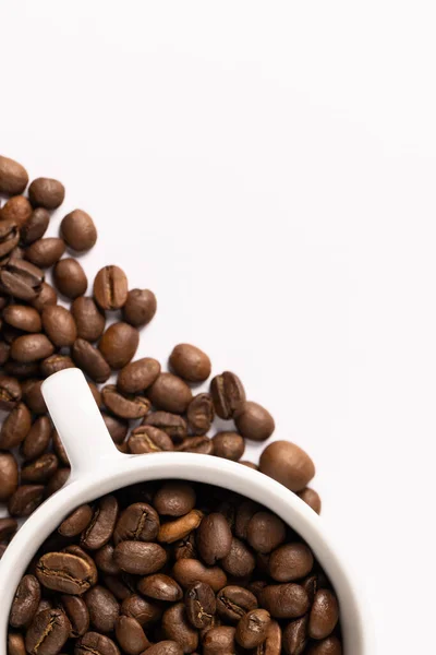 Beyaz Arkaplanda Kahve Çekirdeği Hapı Resmi Kahve Içecek Içecekler — Stok fotoğraf