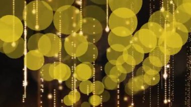 Siyah arkaplandaki yıldızların üzerindeki ışık noktalarının animasyonu. Işık, şablon ve hareket konsepti dijital olarak oluşturulmuş video.