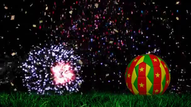 Animation Flag Cameroon Fireworks Global Sport Patriotism Digital Interface Concept — Stock video