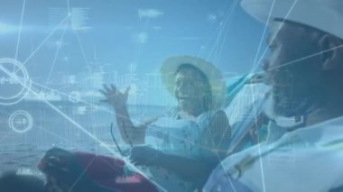 Tatillerde çeşitli üst düzey çiftlerle olan ilişkilerin animasyonu. Aile, ilişki, birlikte kaliteli zaman geçirme konsepti dijital olarak oluşturulmuş video.