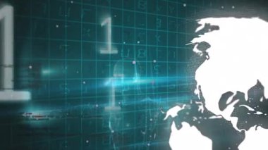 Yeşil dijital uzaydaki ikili kodların animasyonu. İş, finans, ağ, dijital arayüz ve teknoloji konsepti dijital olarak oluşturulmuş video.