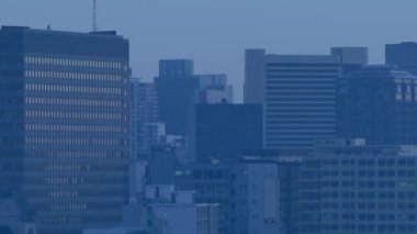 Animation of screen with people over cityscape. Network, connections and technology concept digitally generated video.