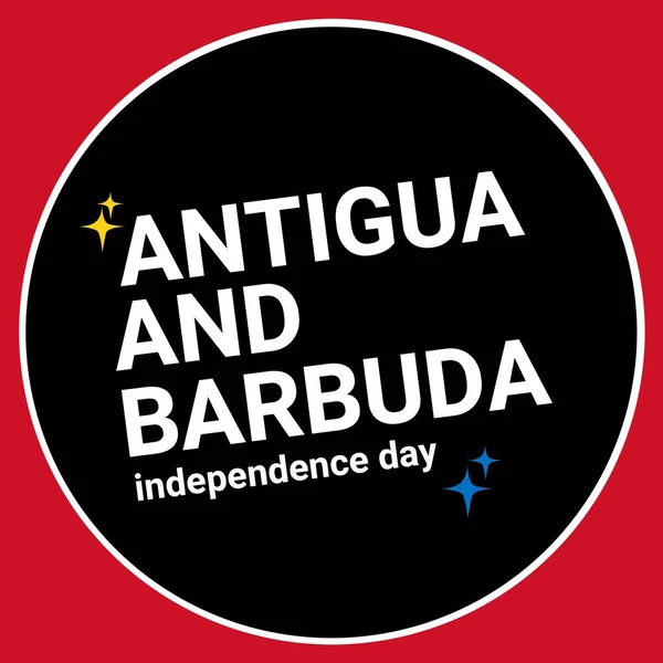 Illustration Antigua Barbuda Independence Day Text Black Circle Red Background — Photo