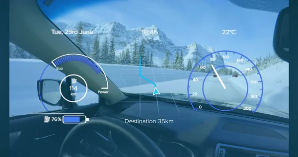 Image Interface Charging Battery Icon Speedometer Car Energy Power Fuel — Foto de Stock