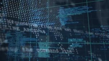 Kara arkaplan üzerinde dünya haritasıyla veri işleme animasyonu. Küresel iş, bilgisayar ve dijital arayüz kavramı dijital olarak oluşturulmuş video.