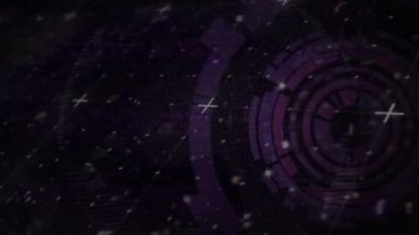 Dünya ile veri işleme üzerinde tarama yapan bir animasyon. Küresel teknoloji, bilgisayar ve dijital arayüz kavramı dijital olarak oluşturulmuş video.