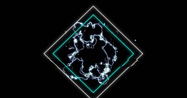 Siyah arkaplanda beyaz çerçeveler ve şimşekler. Sosyal medya ve iletişim arayüzü kavramı dijital olarak oluşturulmuş görüntü.