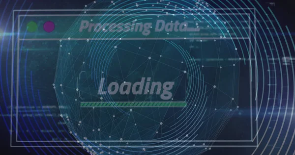 Image Network Connections Data Processing Globe Global Networks Data Processing — Stockfoto