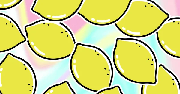 Image Lemon Repeated Colorful Background Nature Pattern Colour Movement Concept — 스톡 사진