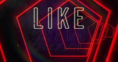 Siyah arkaplan üzerinde sosyal medya metinleri ve şekillerinin animasyonu. Sosyal medya ve dijital arayüz konsepti dijital olarak oluşturulmuş video.