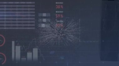 Veri işleme üzerinde nft metin animasyonu. Küresel iş, bilgisayar ve dijital arayüz kavramı dijital olarak oluşturulmuş video.