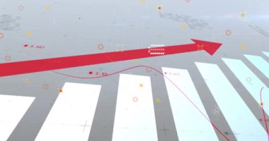 Beyaz arka planda veri işleme animasyonu. küresel iş ve dijital arayüz kavramı dijital olarak oluşturulmuş video.