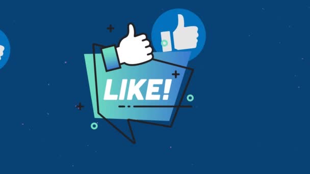 Animation Social Media Line Blue Background Social Media Communication Network — Stockvideo