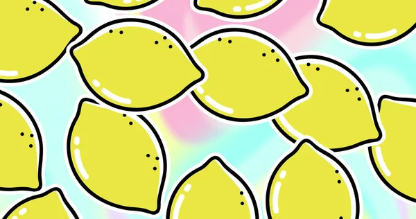 Image Lemon Repeated Colorful Background Nature Pattern Colour Movement Concept — Zdjęcie stockowe