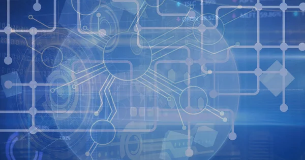 Image Scope Scanning Computer Circuit Board Data Processing Global Connections — Fotografia de Stock