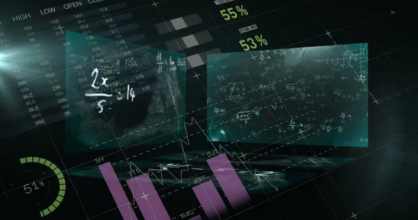 Image Statistics Data Processing Mathematical Equations Screens Global Data Processing — Φωτογραφία Αρχείου