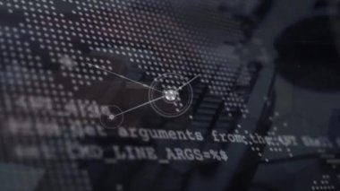 Klavyede el yazısıyla yazma üzerinden bağlantı ve veri işleme ağının animasyonu. Küresel teknoloji, bilgisayar ve dijital arayüz kavramı dijital olarak oluşturulmuş video.