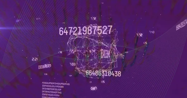 Image Data Processing Network Connections Purple Background Global Science Connections — Φωτογραφία Αρχείου