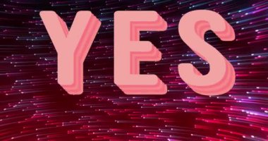 Evet mesajlarının ve siyah arkaplan üzerindeki şekillerin animasyonu. Sosyal medya ve dijital arayüz konsepti dijital olarak oluşturulmuş video.