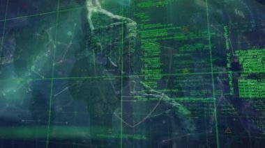 Animation of data processing and network of connections over dna strand. Global medicine, healthcare and digital interface concept digitally generated video.