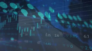 Sunucu odasında veri işleme animasyonu. küresel teknoloji, bilgisayar ve dijital arayüz kavramı dijital olarak oluşturulmuş video.