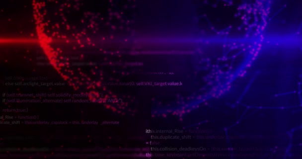 Animação Processamento Dados Globo Fundo Preto Conceito Global Negócios Interface — Vídeo de Stock