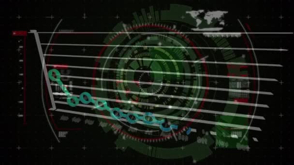 Animation Scope Scanning Data Processing Graph Global Business Computing Digital — 图库视频影像