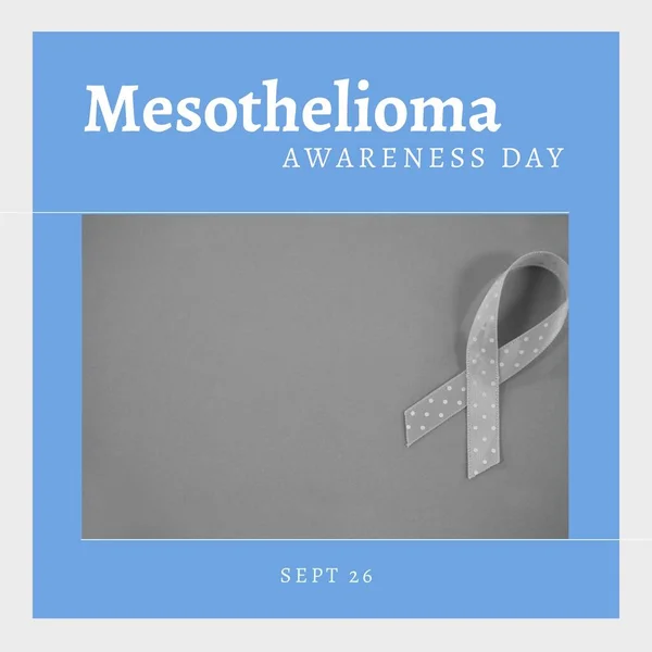 Square Image Mesothelomia Text Blue Ribbon Healthcare Medicine Mesothelomia Cancer — Stockfoto