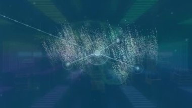 Donanma arkaplanındaki beyin ve bağlantıların animasyonu. Dijital kaynaklar, bağlantılar, ağ ve teknoloji konsepti dijital olarak oluşturulmuş video.