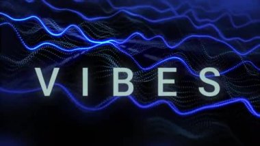 Siyah arkaplanda titreşimlerin, mesajların ve lekelerin canlandırılması. Geçmişe dönük gelecek ve dijital arayüz kavramı dijital olarak oluşturulmuş video.