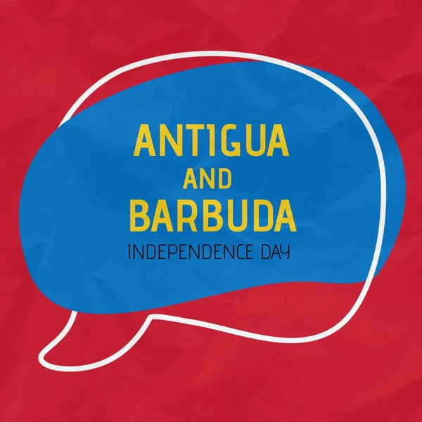 Image Vectorielle Texte Fête Indépendance Antigua Barbuda Bulle Bleue Sur — Photo