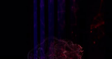 Siyah arkaplanda hareket eden şekillerin animasyonu. Küresel iş ve dijital arayüz kavramı dijital olarak oluşturulmuş video.