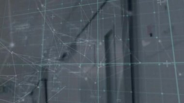 Koridorda koşan çeşitli doktorlarla olan bağlantıların animasyonu. Sağlık, tıp ve bağlantılar konsepti dijital olarak oluşturulmuş video.