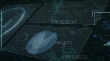 Kapsam taraması üzerinden çeşitli insanların portreleriyle veri işleme animasyonu. Küresel teknoloji, bilgisayar ve dijital arayüz kavramı dijital olarak oluşturulmuş video.