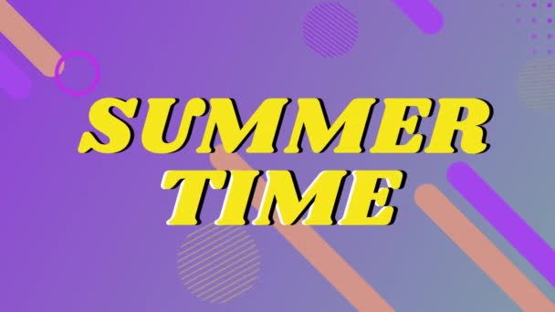 Animation Summer Time Violet Background Pink Orange Tubes Summer Holidays — стоковое видео
