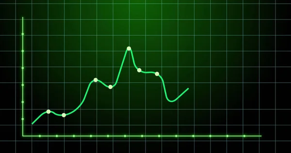 Imagem Gráfico Financeiro Sobre Fundo Verde Conceito Matemática Estatística Finanças — Fotografia de Stock