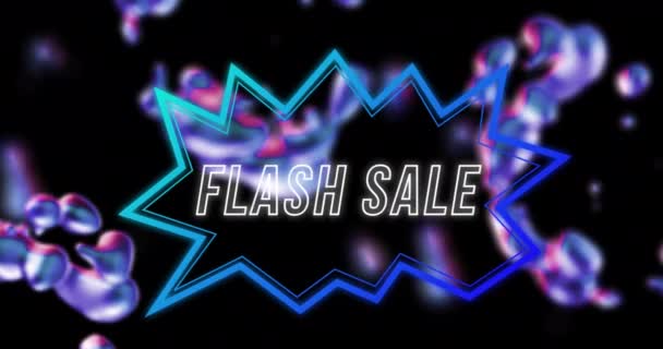 Animation Flash Sale Shape Blue Waving Background Shopping Sales Promotions — Αρχείο Βίντεο