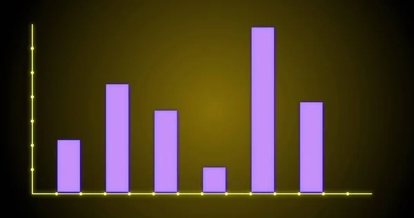 Pénzügyi Grafikon Képe Sárga Háttérrel Matematikai Statisztikai Pénzügyi Gazdasági Technológiai — Stock Fotó