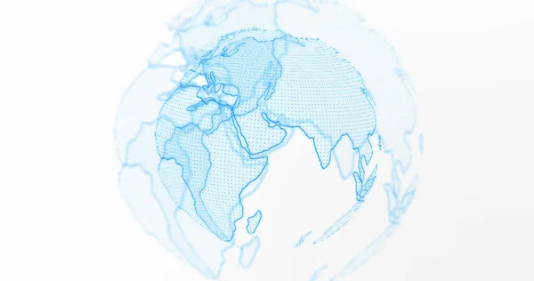 Image Globe Rotating White Background Global Network Connections Communication Technology — 图库照片